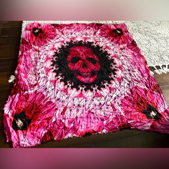 ‼️RARE‼️🎸ALEXANDER MCQUEEN🎸🔥NWOT🔥Paradise Skull Scarf Wrap - Picture 10 of 12